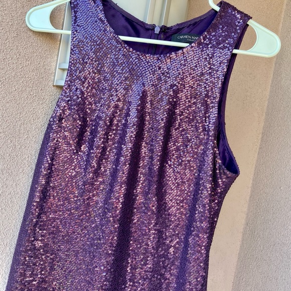 LIKE NEW Super Sparkling Luxurious Gorgeous Sequin Embellished Dress in Purple - Picture 3 of 4